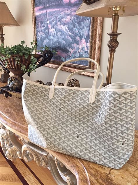 goyard white canvas tote|authentic Goyard tote.